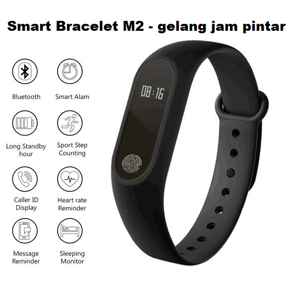 Smart Bracelet M2 - gelang  jam pintar