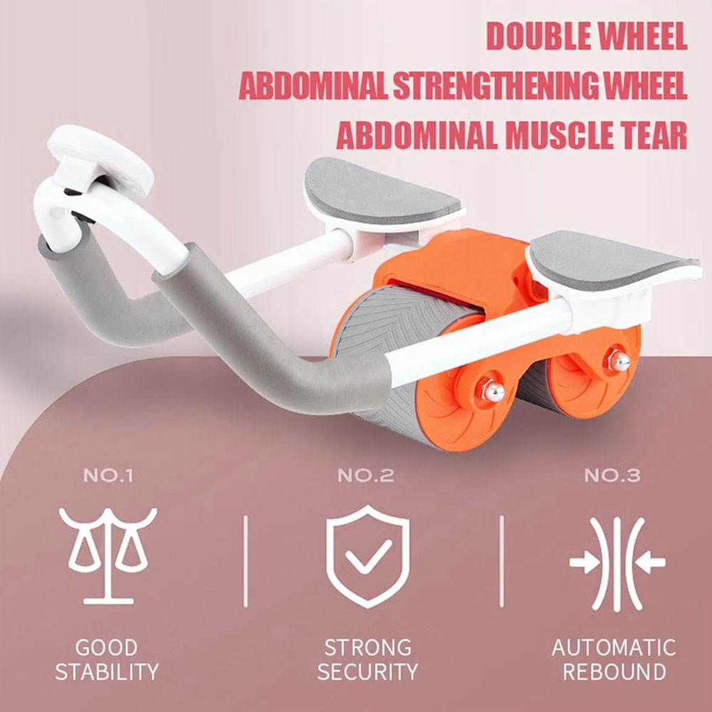 Alat fitness roda ABS Roller Abdominal Whell Automatic Rebound Timer Plank Trainer dilengkapi Timer AF215