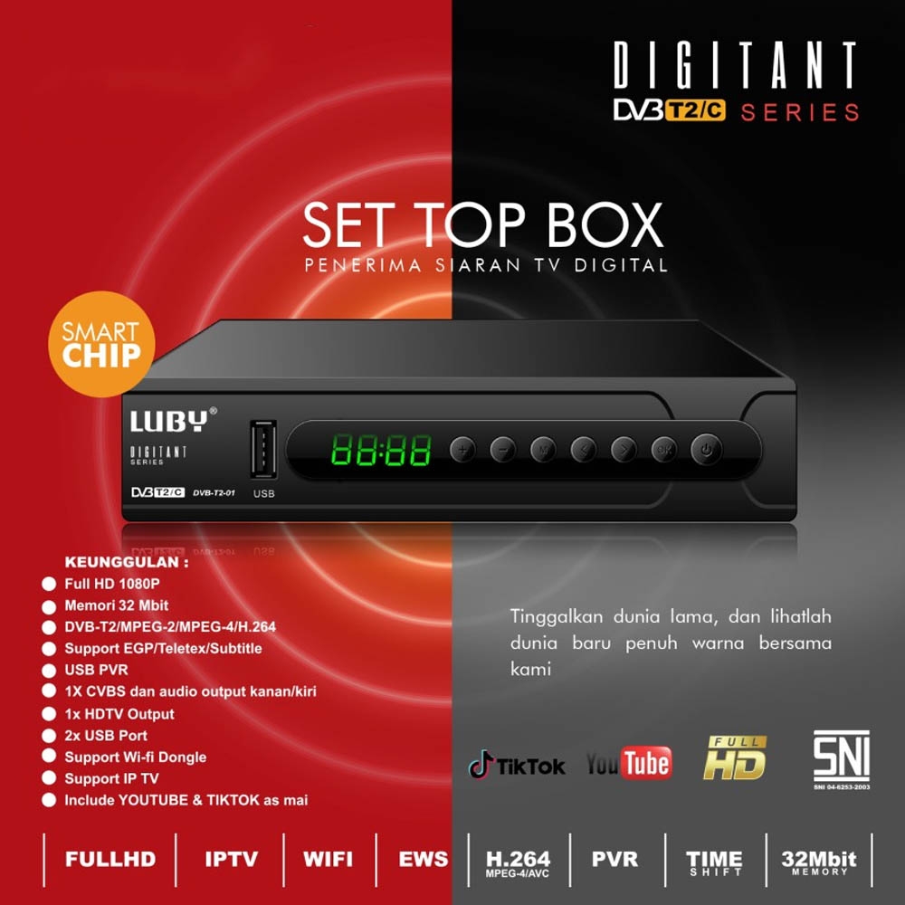 decoder tv digital Luby SET TOP BOX DVB-T2 PENERIMAAN SIARAN TV DIGITAL receiver - dari tv analog ke Digital