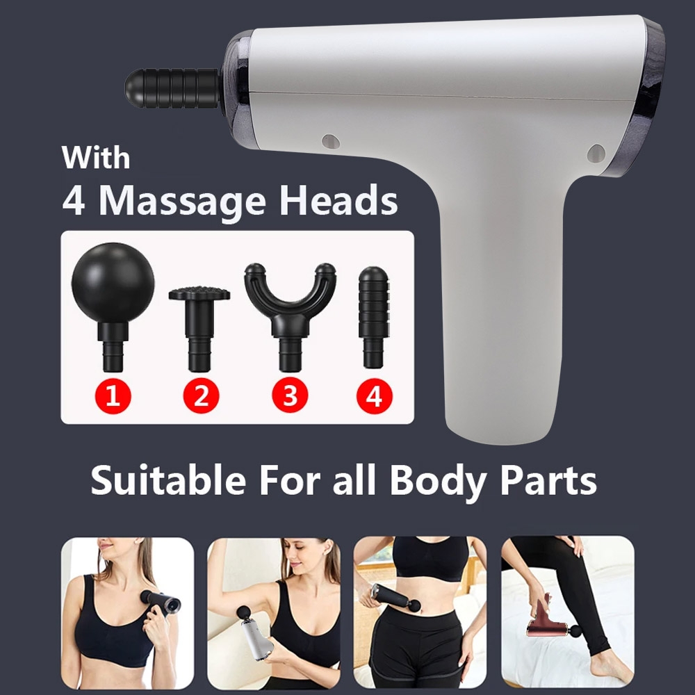 Fascial massage Gun BLD 668 versi 9 kilap - Alat Pijat Mini Smart Alat Pijat Gym Elektrik Terapi Otot Alat Pijat Relaksasi Otot 4 In 1 Portable USB