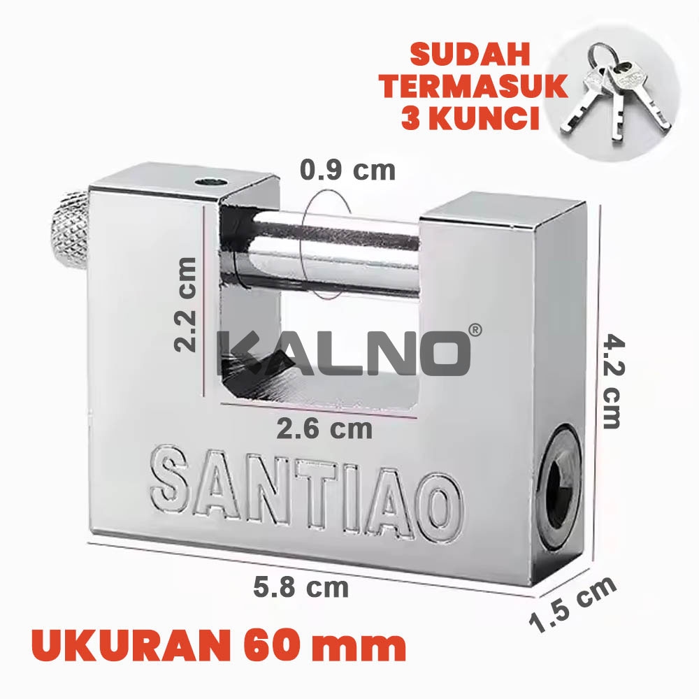 Gembok gudang rumah ruko stainless steel kotak pintu kunci gembok panser 50MM GS50M / gembok anti maling / gembok anti potong motor 