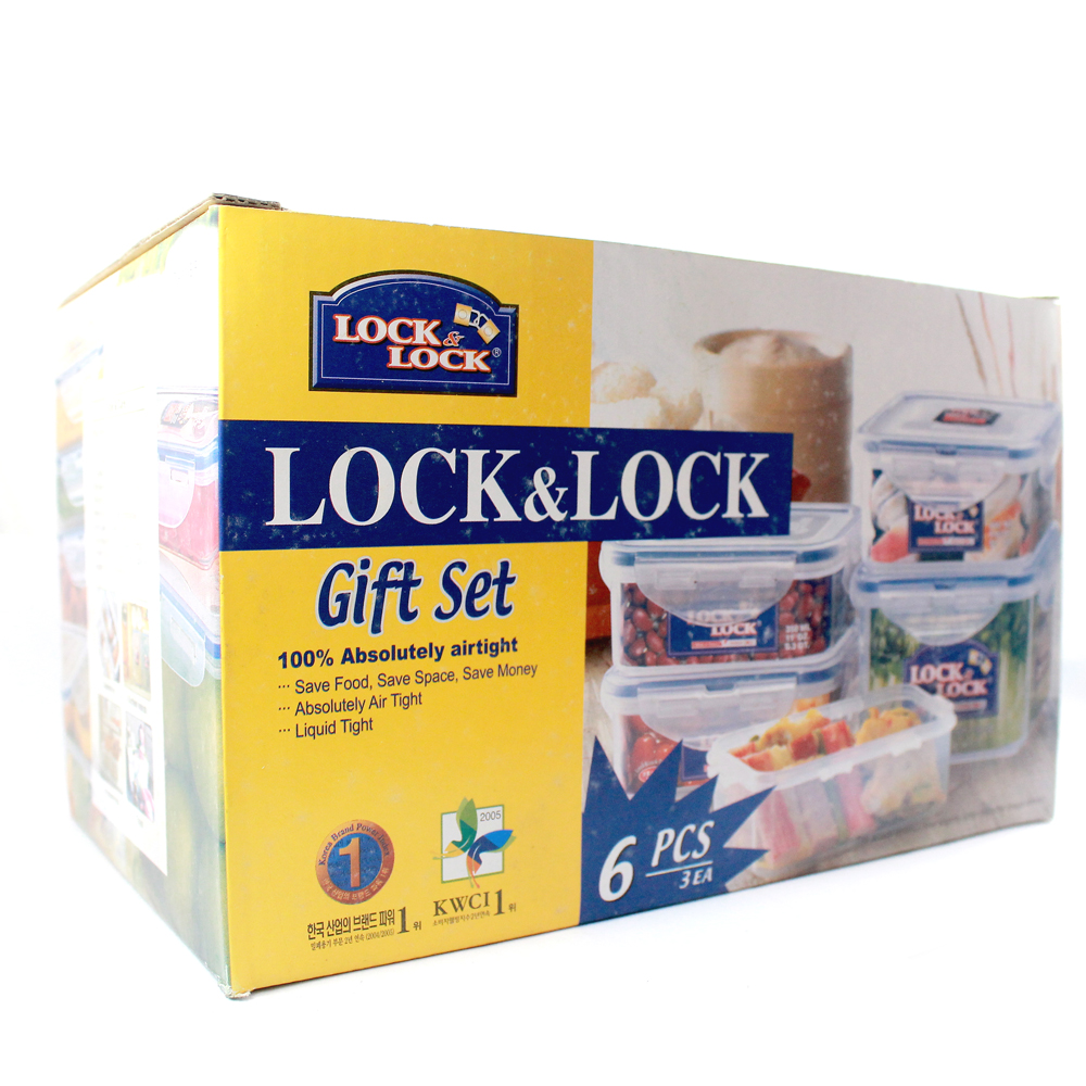 gift set lock n lock 6 pcs - 1 set 1 L dan 2 set 350 ml