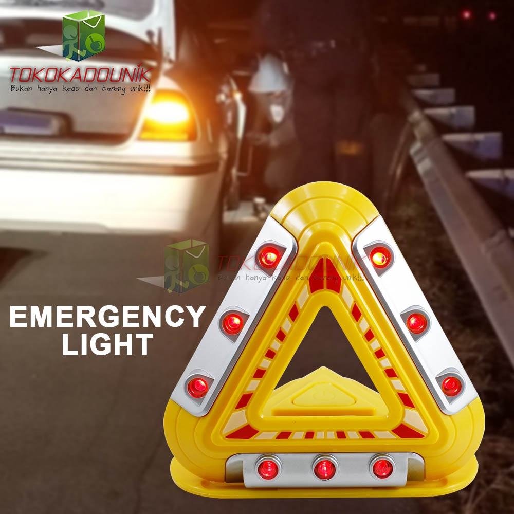 Hazard Light Warning Triangle 9 LED - lampu peringatan mobil / motor / gudang / pabrik Super Emergency Light LED Flashing Warning