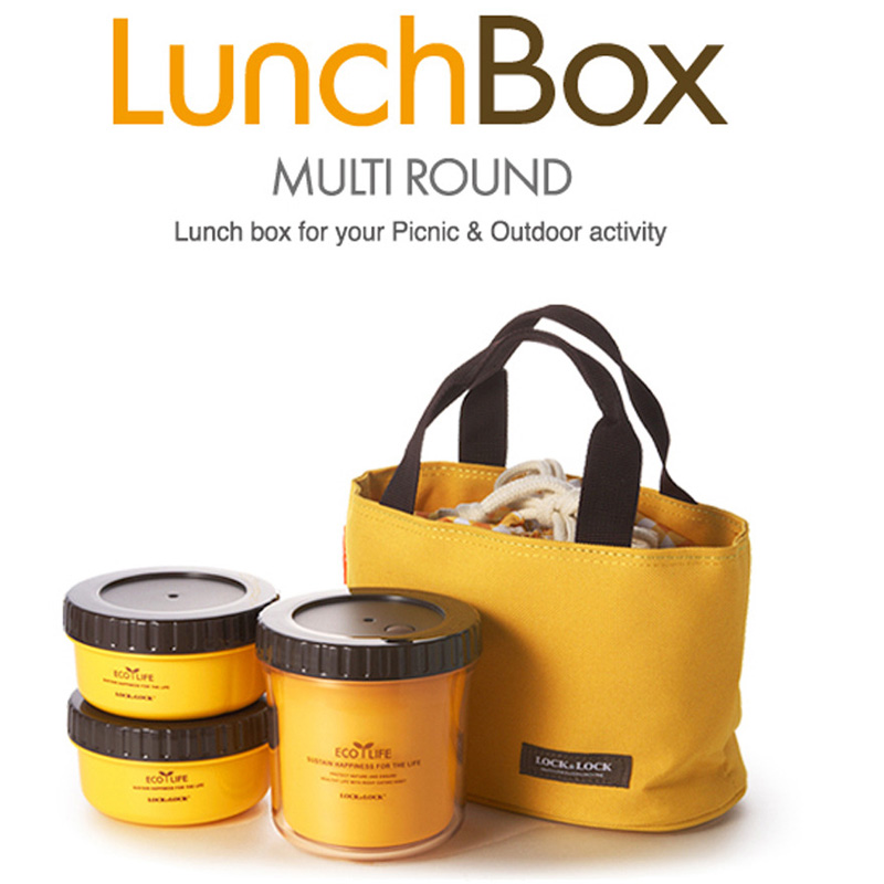 lock n lock lunch box - 3 box dengan tas