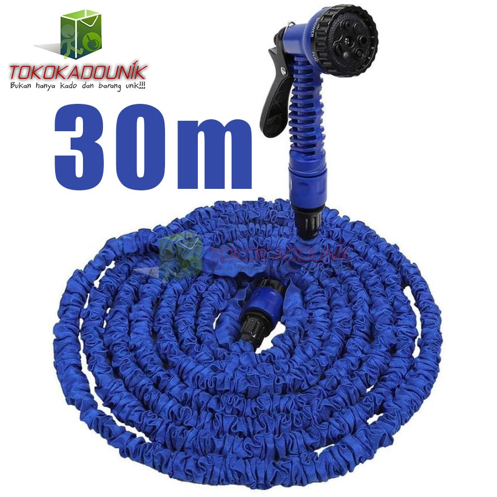 magic hose 30m semprotan selang fleksibel elastis - Selang Taman, mobil, Rumah + SPRAY GUN 