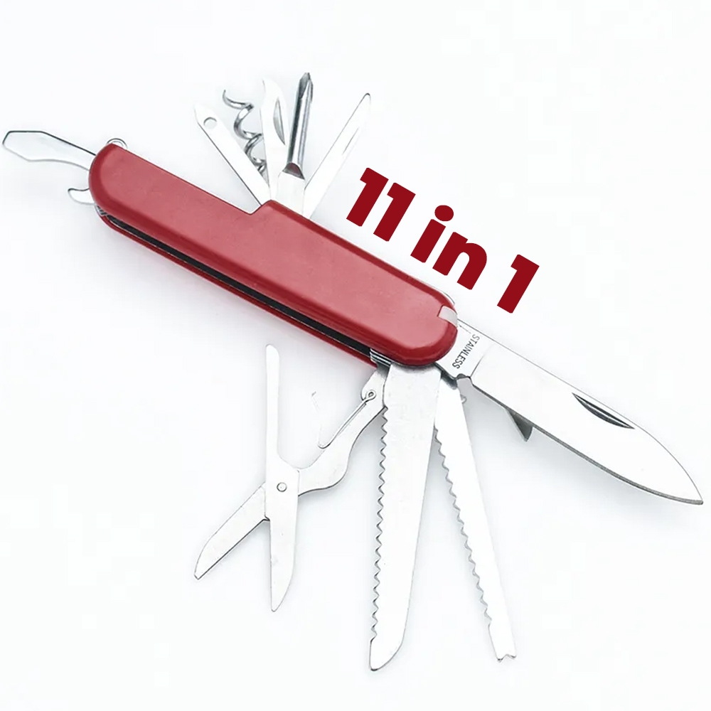 Pisau lipat 11 in 1 luar ruang outdoor multifungsi portable perkakas saku serbaguna mini peralatan set PL111