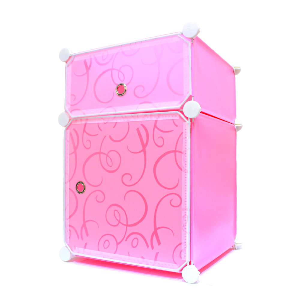 rak lemari portable pink 4.1 - 2 pintu