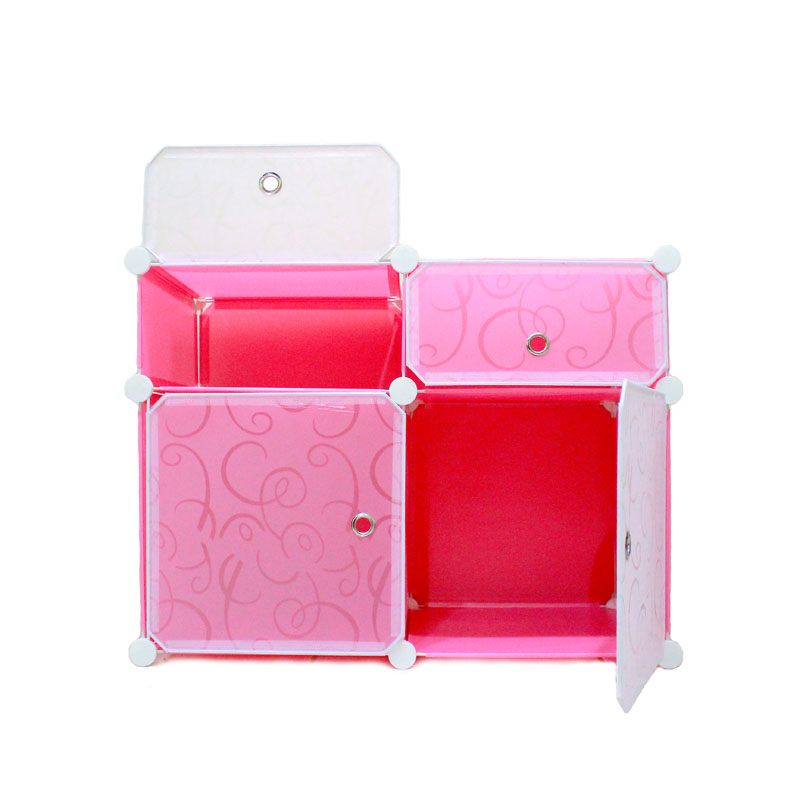 rak lemari portable pink 4.2 - 4 pintu