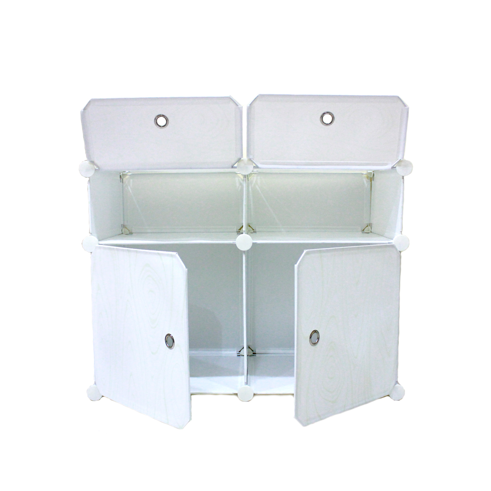 rak lemari portable putih 4.2 - 4 pintu