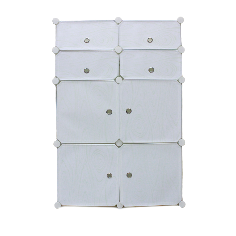 rak lemari portable putih 8.2 - 8 pintu