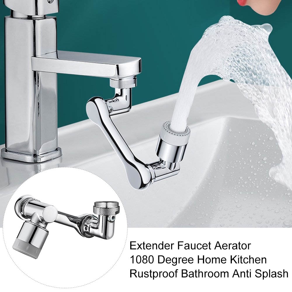 sambungan kran stainless fleksibel 360 derajat SK360 -  Anti Splash Shower Keran Wastafel Alat Filter Air Kran Fleksibel Cuci Piring, gosok gigi dan cuci muka
