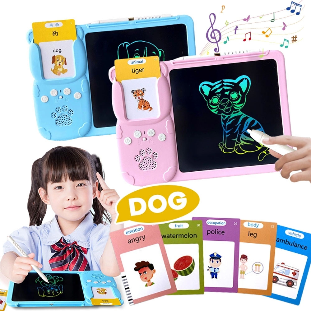 Tablet Flashcard tablet Reader Y53 mesin Gambar 2 IN 1 Kartu Belajar menggambar mendengar Mainan Edukasi Anak Papan Gambar Tulisan 